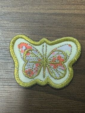 Stoney Clover Lane LoveShackFancy Gold-Trim Butterfly Embroidered Patch
